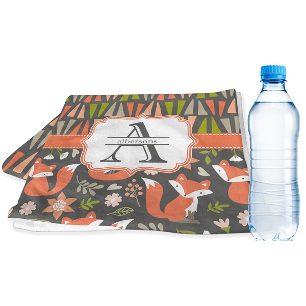 Custom Fox Trail Floral Sports & Fitness Towel (Personalized)