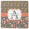 Fox Trail Floral Square Rubber Backed Coaster (Personalized)