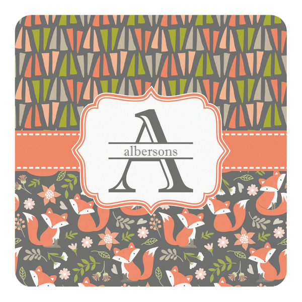 Custom Fox Trail Floral Square Decal - Large (Personalized)