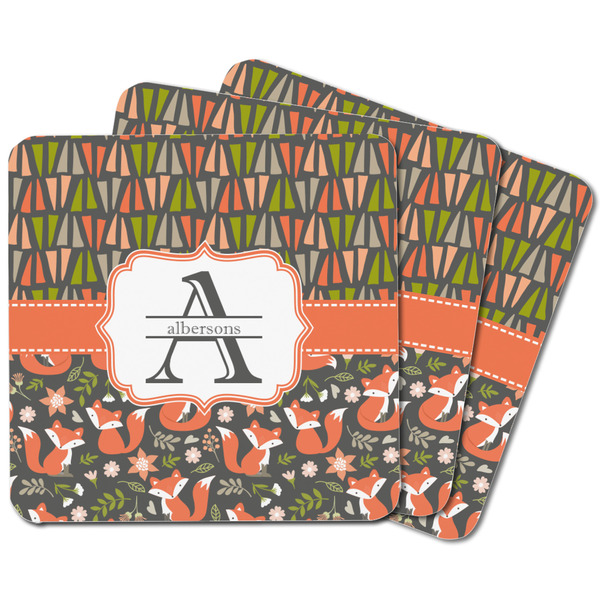 Fox Trail Floral Square Fridge Magnet - MAIN