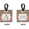 Fox Trail Floral Square Luggage Tag (Front + Back)