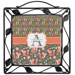 Fox Trail Floral Square Trivet (Personalized)