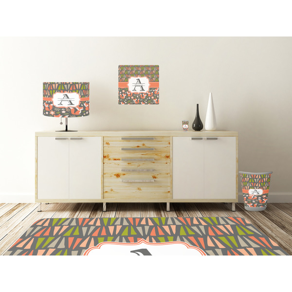 Fox Trail Floral Square Wall Decal Wooden Desk