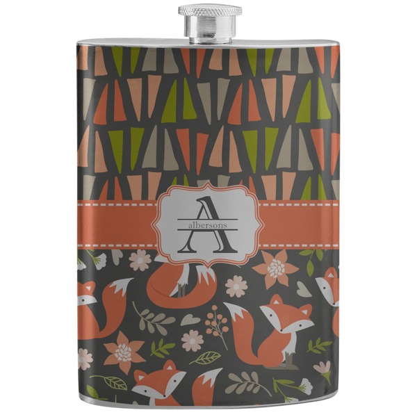 Custom Fox Trail Floral Stainless Steel Flask (Personalized)