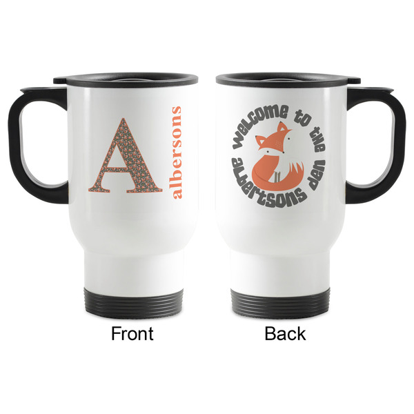 Fox Trail Floral Stainless Steel Travel Mug with Handle - Apvl