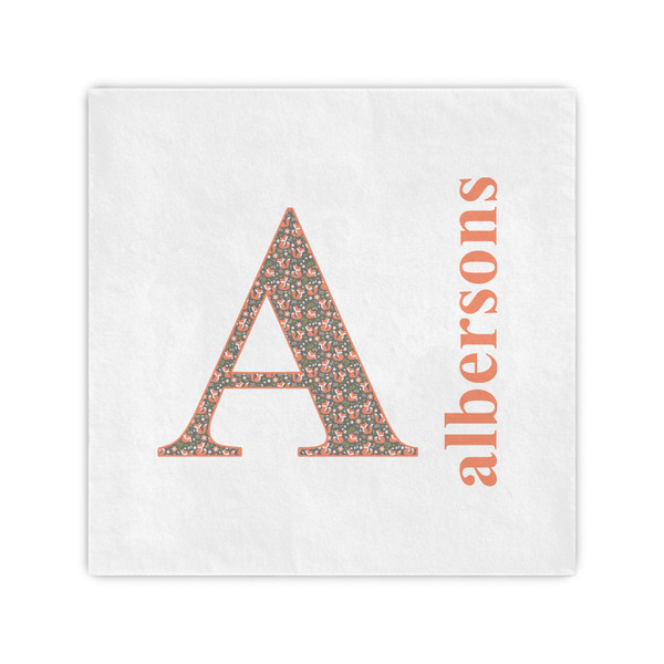 Custom Fox Trail Floral Standard Cocktail Napkins (Personalized)