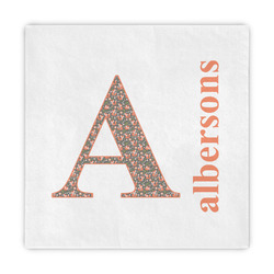 Fox Trail Floral Decorative Paper Napkins (Personalized)