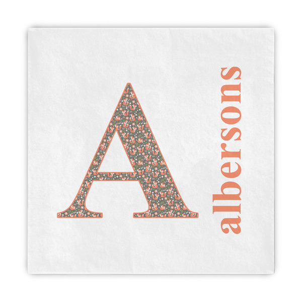 Custom Fox Trail Floral Decorative Paper Napkins (Personalized)