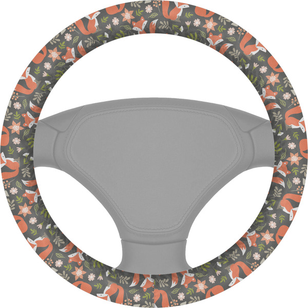Custom Fox Trail Floral Steering Wheel Cover