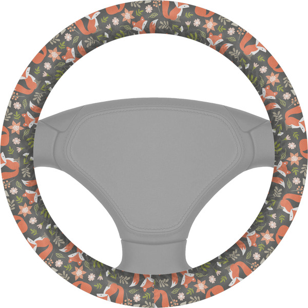 Custom Fox Trail Floral Steering Wheel Cover
