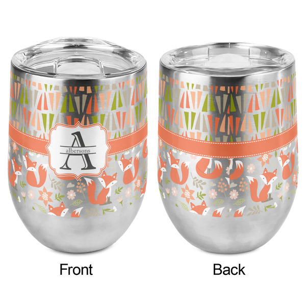 Fox Trail Floral Stemless Wine Tumbler - Full Print - Approval