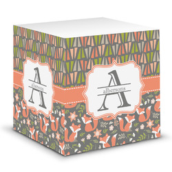 Fox Trail Floral Sticky Note Cube (Personalized)