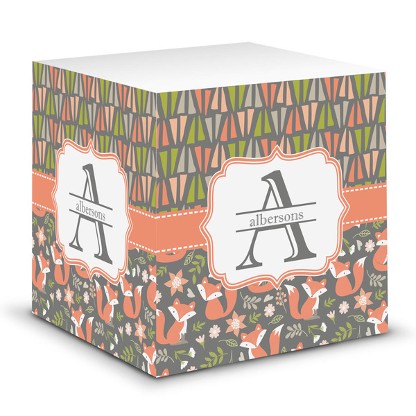 Custom Fox Trail Floral Sticky Note Cube (Personalized)