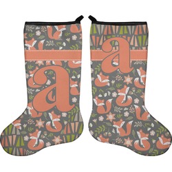Fox Trail Floral Holiday Stocking - Double-Sided - Neoprene (Personalized)