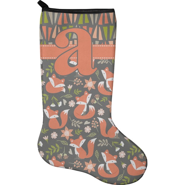 Custom Fox Trail Floral Holiday Stocking - Neoprene (Personalized)