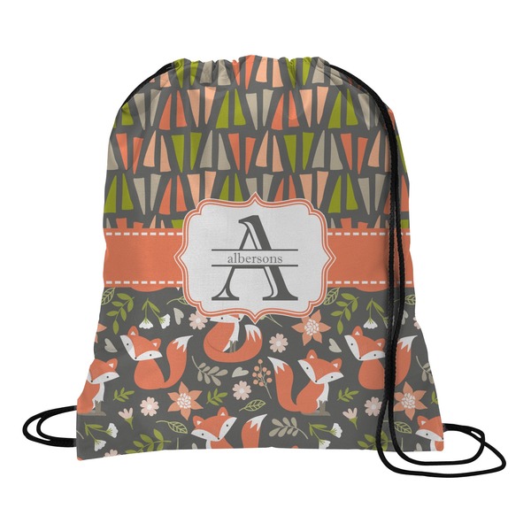 Custom Fox Trail Floral Drawstring Backpack - Medium (Personalized)