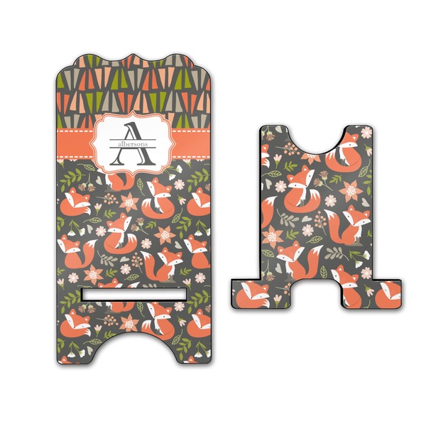 Fox Trail Floral Stylized Phone Stand - Front & Back - Large