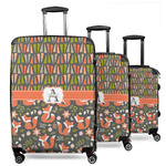 Fox Trail Floral 3 Piece Luggage Set - 20" Carry On, 24" Medium Checked, 28" Large Checked (Personalized)