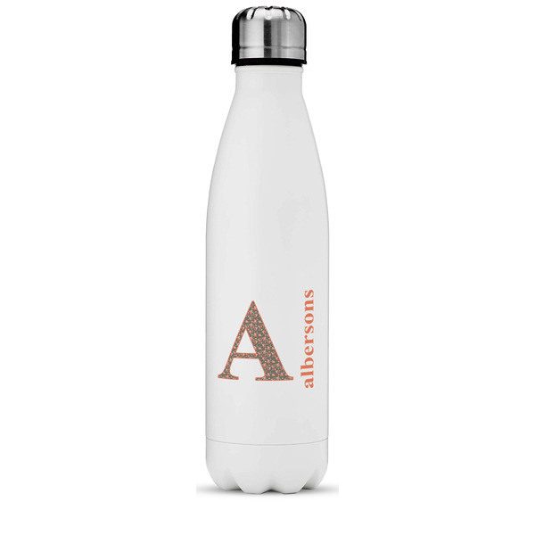 Custom Fox Trail Floral Water Bottle - 17 oz. - Stainless Steel - Full Color Printing (Personalized)