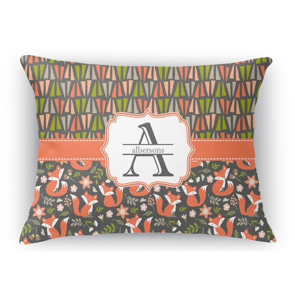 Custom Fox Trail Floral Rectangular Throw Pillow Case - 12"x18" (Personalized)