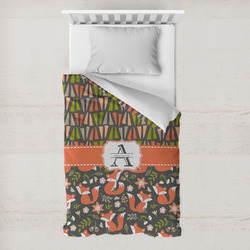 Fox Trail Floral Toddler Duvet Cover w/ Name and Initial