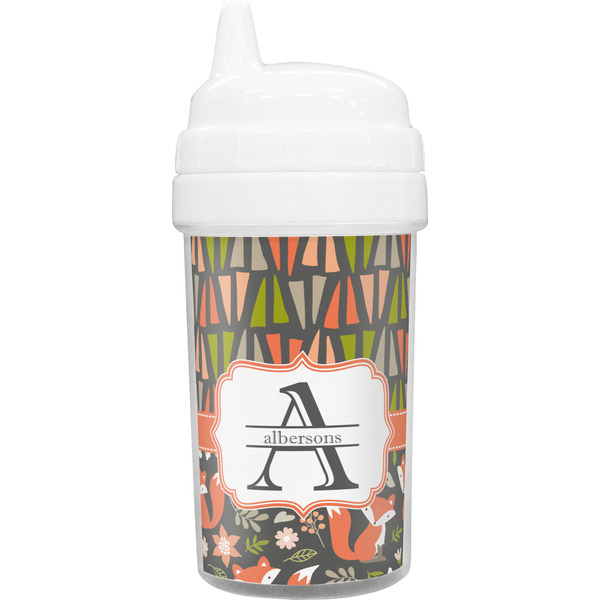 Custom Fox Trail Floral Toddler Sippy Cup (Personalized)