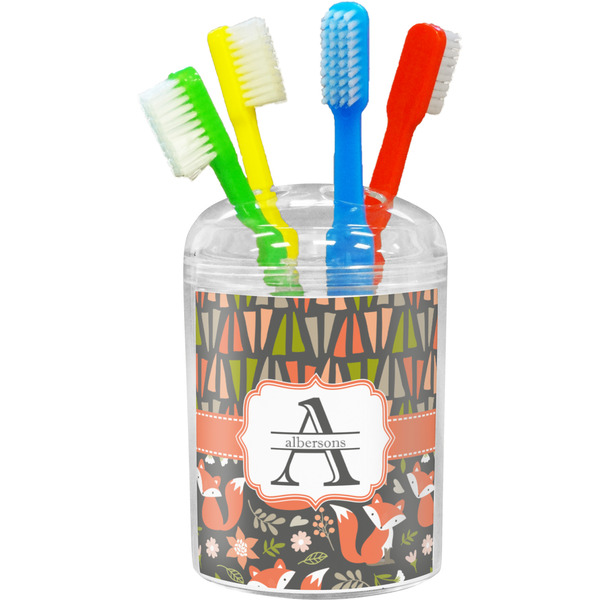 Custom Fox Trail Floral Toothbrush Holder (Personalized)