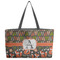 Fox Trail Floral Beach Totes Bag - w/ Black Handles (Personalized)