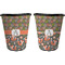 Fox Trail Floral Trash Can Black - Front and Back - Apvl