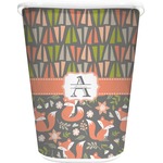 Fox Trail Floral Waste Basket - Double Sided (White) (Personalized)