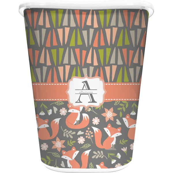 Custom Fox Trail Floral Waste Basket (Personalized)