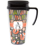 Fox Trail Floral Acrylic Travel Mug with Handle (Personalized)