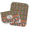 Fox Trail Floral Two Rectangle Burp Cloths - Open & Folded