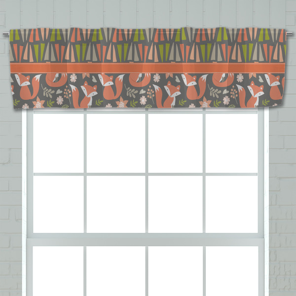 Fox Trail Floral Valance - Closeup on window
