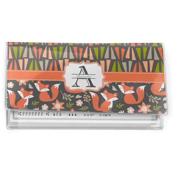 Custom Fox Trail Floral Vinyl Checkbook Cover (Personalized)