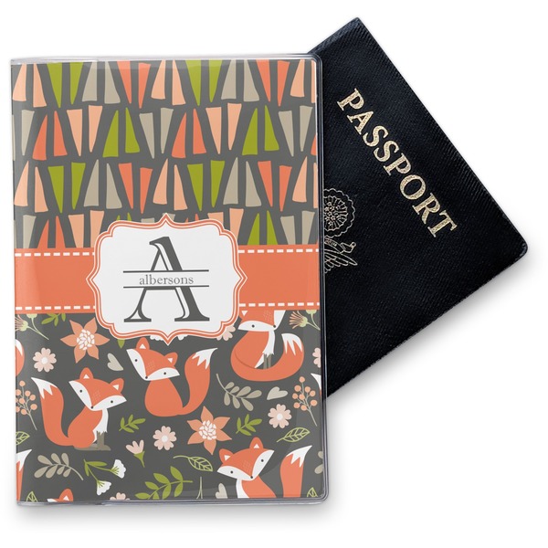 Custom Fox Trail Floral Vinyl Passport Holder (Personalized)