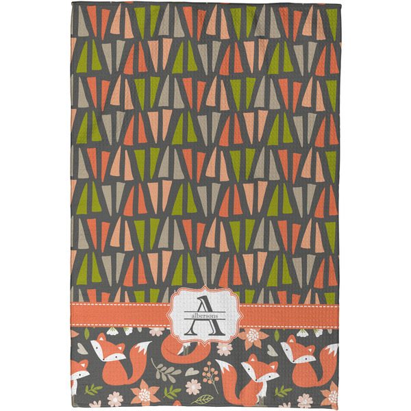 Fox Trail Floral Waffle Weave Towel - Full Color Print - Approval Image