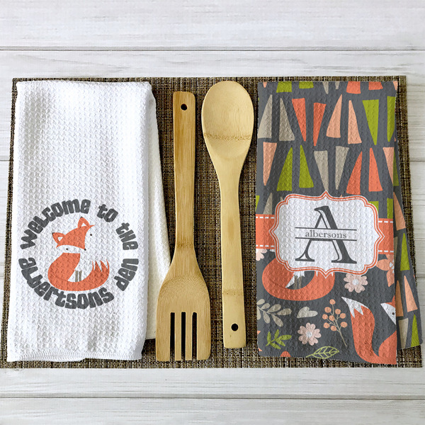 Fox Trail Floral Waffle Weave Towels - 2 Print Styles