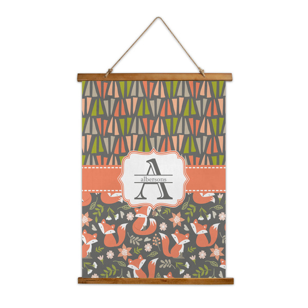 Custom Fox Trail Floral Wall Hanging Tapestry - Tall (Personalized)