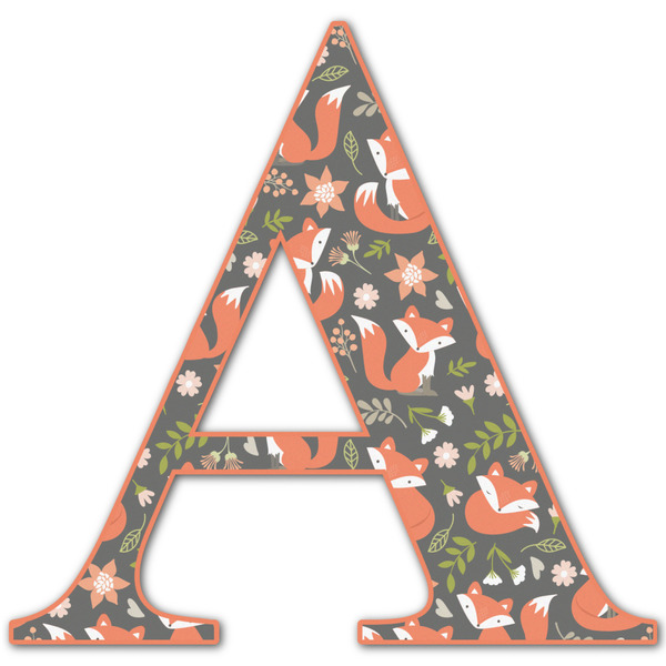 Custom Fox Trail Floral Letter Decal - Medium (Personalized)