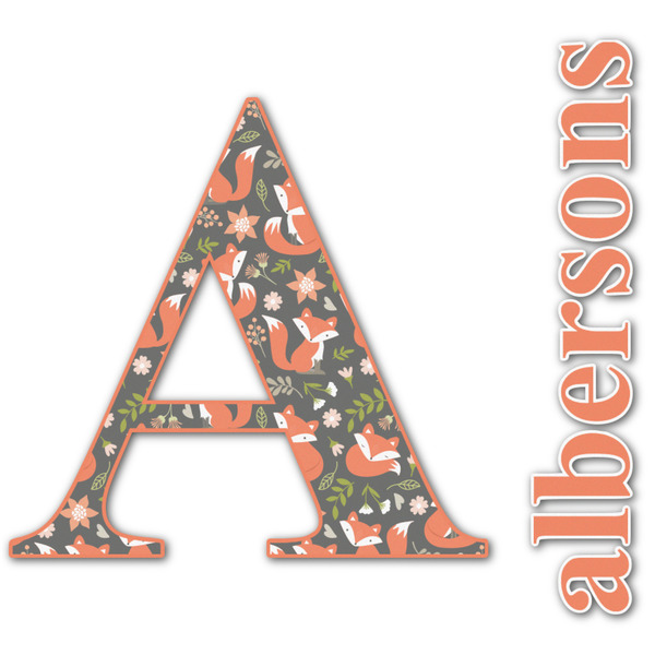 Custom Fox Trail Floral Name & Initial Decal - Custom Sized (Personalized)