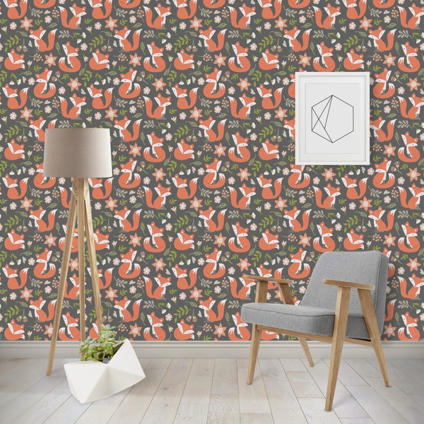 Custom Fox Trail Floral Wallpaper & Surface Covering (Water Activated - Removable)