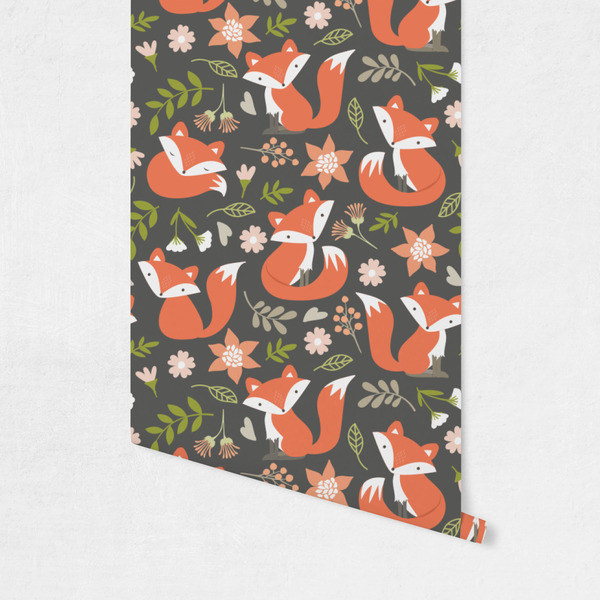 Fox Trail Floral Wallpaper on Wall