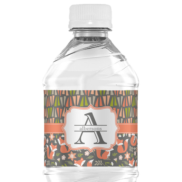 Custom Fox Trail Floral Water Bottle Labels - Custom Sized (Personalized)