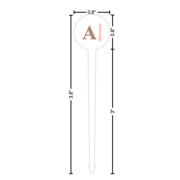 Fox Trail Floral White Plastic 4" Food Pick - Round - Dimensions