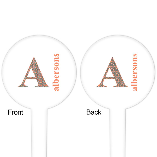 Fox Trail Floral White Plastic 4" Food Pick - Round - Double Sided - Front & Back