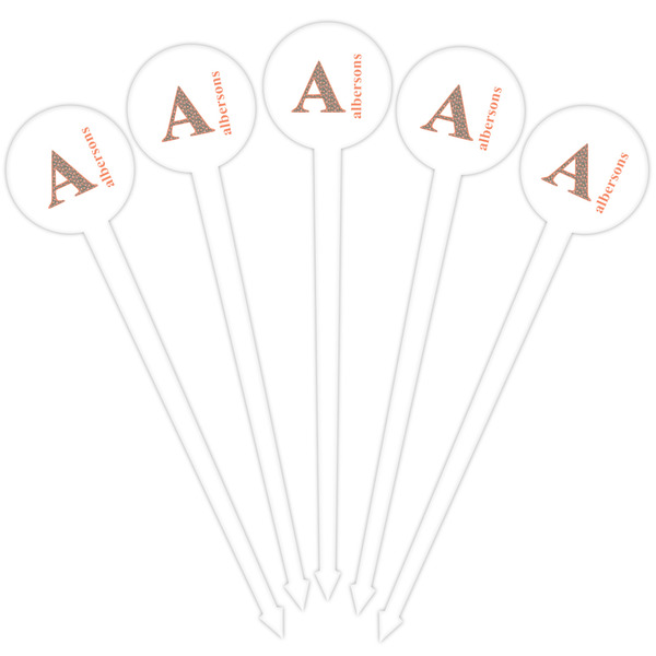 Fox Trail Floral White Plastic 4" Food Pick - Round - Fan View