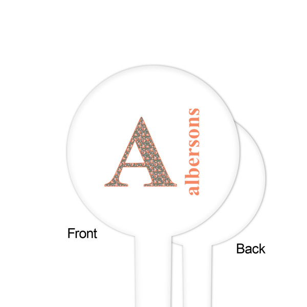 Fox Trail Floral White Plastic 4" Food Pick - Round - Single Sided - Front & Back