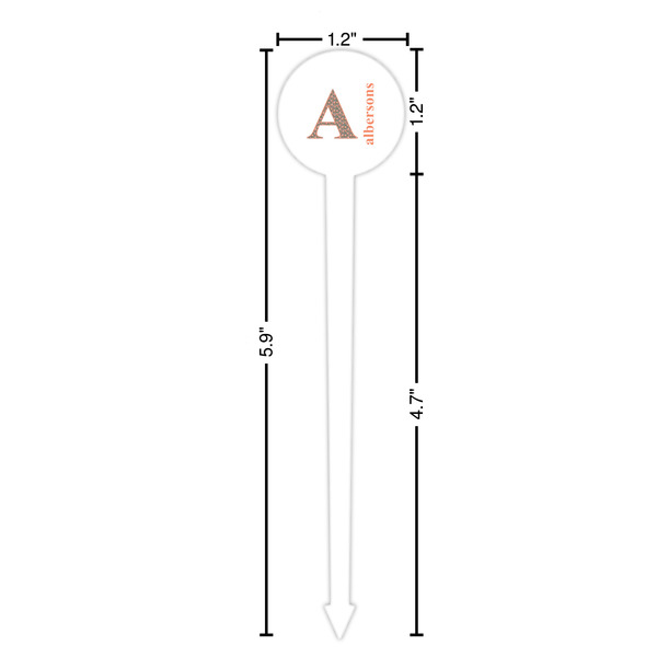 Fox Trail Floral White Plastic 6" Food Pick - Round - Dimensions