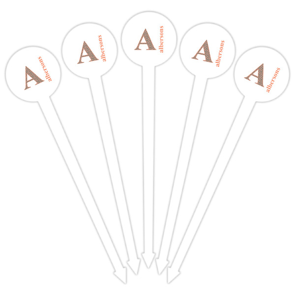 Fox Trail Floral White Plastic 6" Food Pick - Round - Fan View